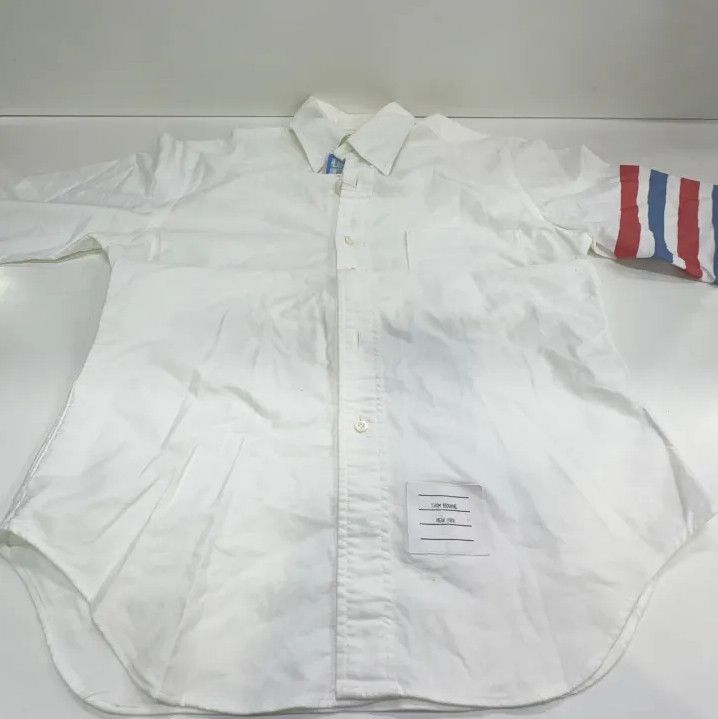 Thom Browne Thom Browne White Long Sleeve Casual Shirt Size US S / EU 44-46 / 1 - 10 Thumbnail
