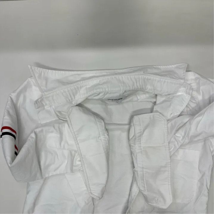 Thom Browne Thom Browne White Long Sleeve Shirt with Stripes Size US M / EU 48-50 / 2 - 6 Thumbnail