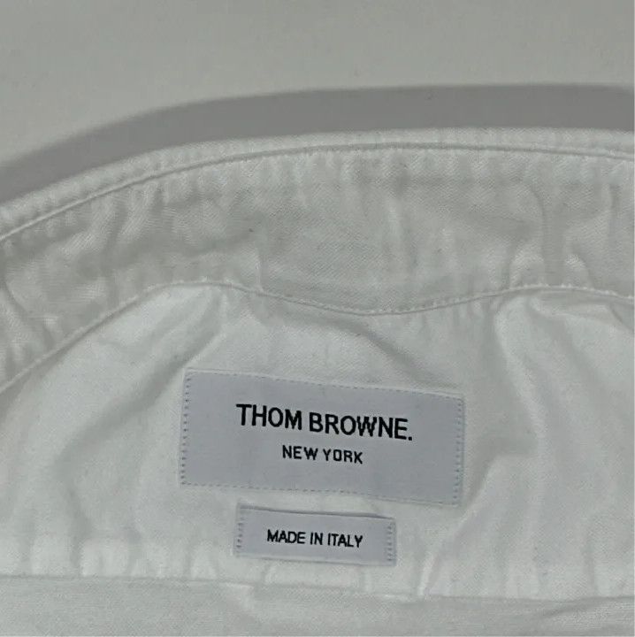 Thom Browne Thom Browne White Long Sleeve Shirt with Stripes Size US M / EU 48-50 / 2 - 4 Thumbnail