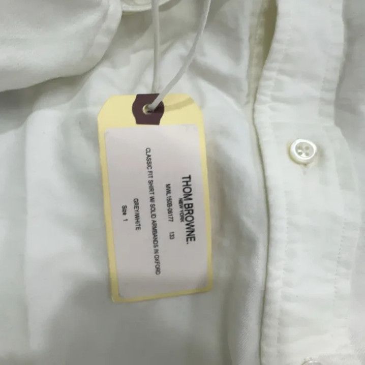 Thom Browne Thom Browne White Fitted Long Sleeve Shirt Size US S / EU 44-46 / 1 - 5 Thumbnail