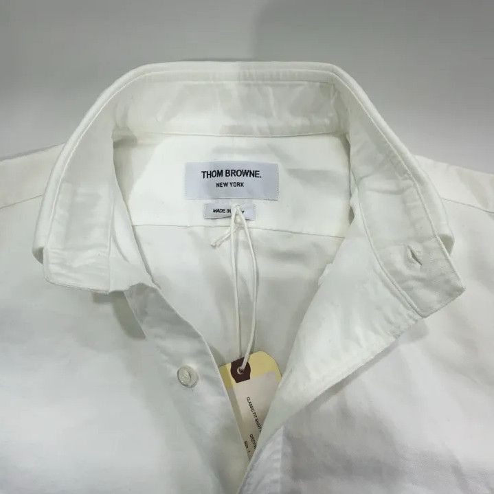 Thom Browne Thom Browne White Fitted Long Sleeve Shirt Size US S / EU 44-46 / 1 - 8 Thumbnail
