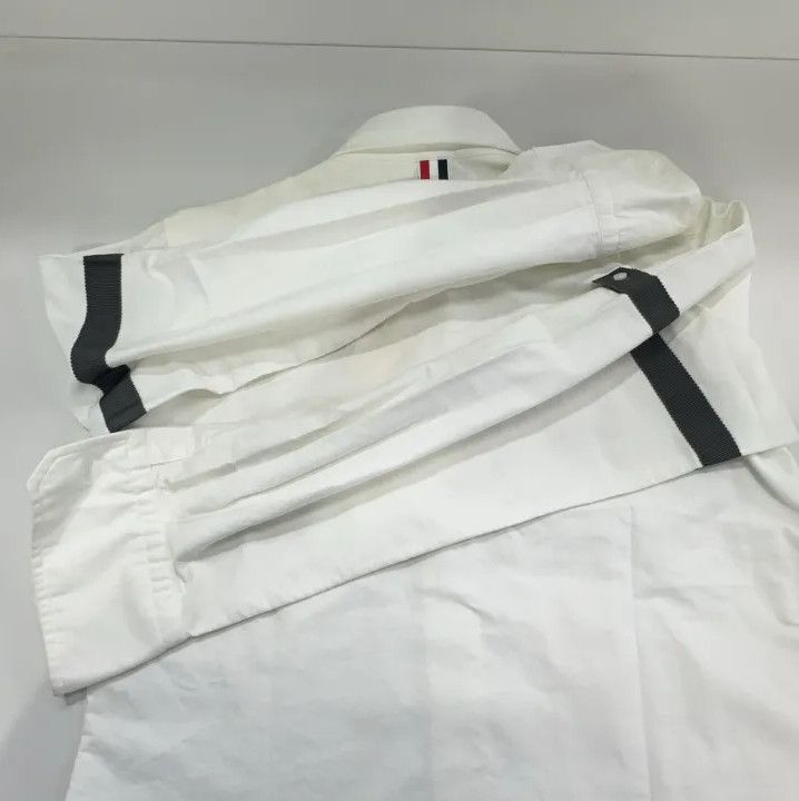 Thom Browne Thom Browne White Fitted Long Sleeve Shirt Size US S / EU 44-46 / 1 - 15 Thumbnail
