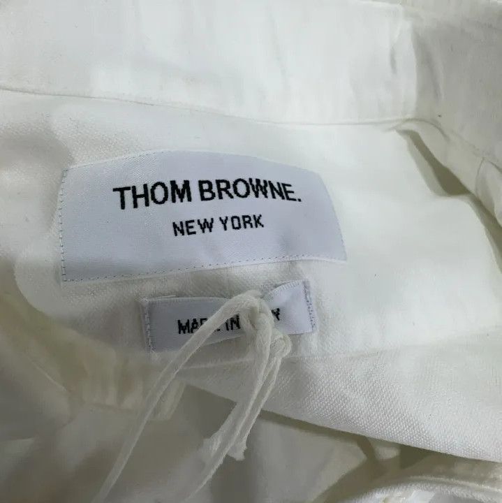Thom Browne Thom Browne White Fitted Long Sleeve Shirt Size US S / EU 44-46 / 1 - 6 Thumbnail