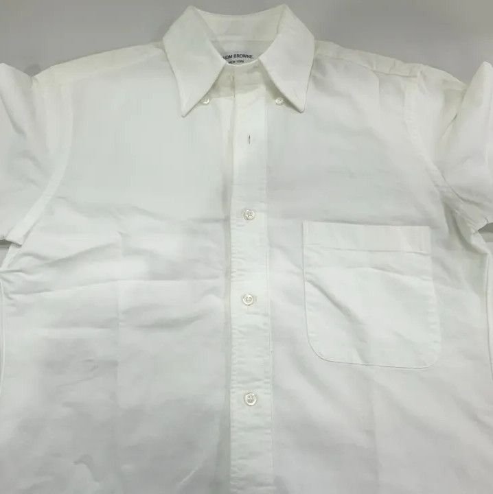 Thom Browne Thom Browne White Fitted Long Sleeve Shirt Size US S / EU 44-46 / 1 - 11 Thumbnail