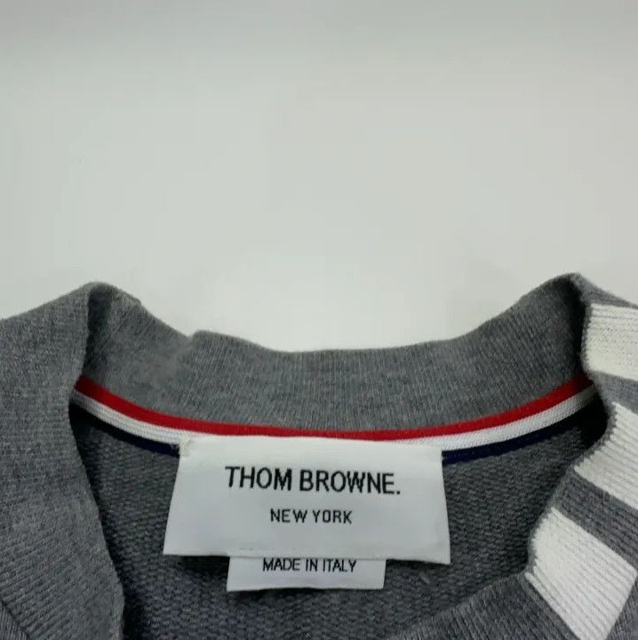 Thom Browne Thom Browne Gray Striped Casual Sweatshirt for Men Size US M / EU 48-50 / 2 - 6 Thumbnail