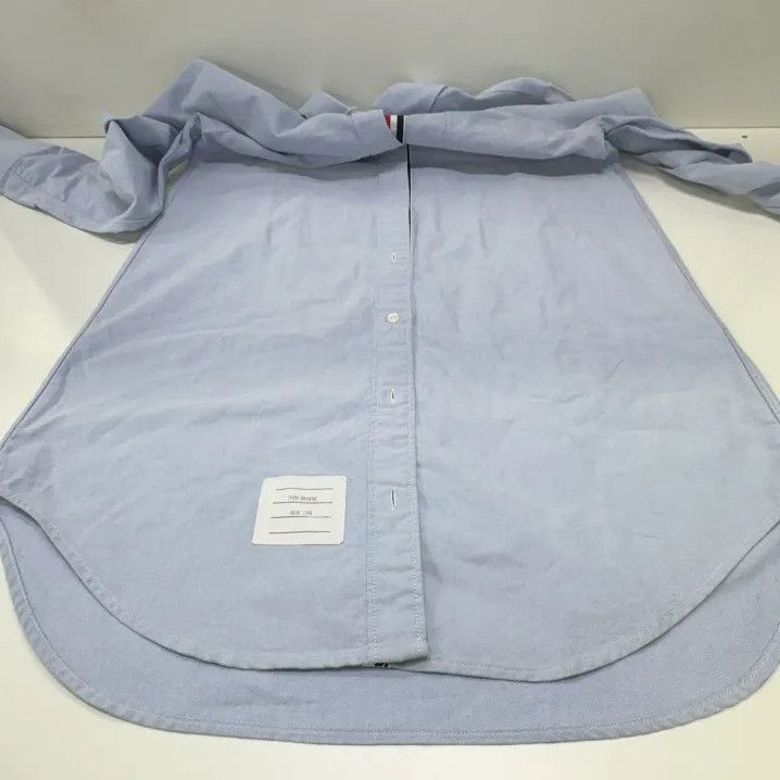 Thom Browne Thom Browne Casual Long Sleeve Shirt in Blue Size US M / EU 48-50 / 2 - 9 Thumbnail