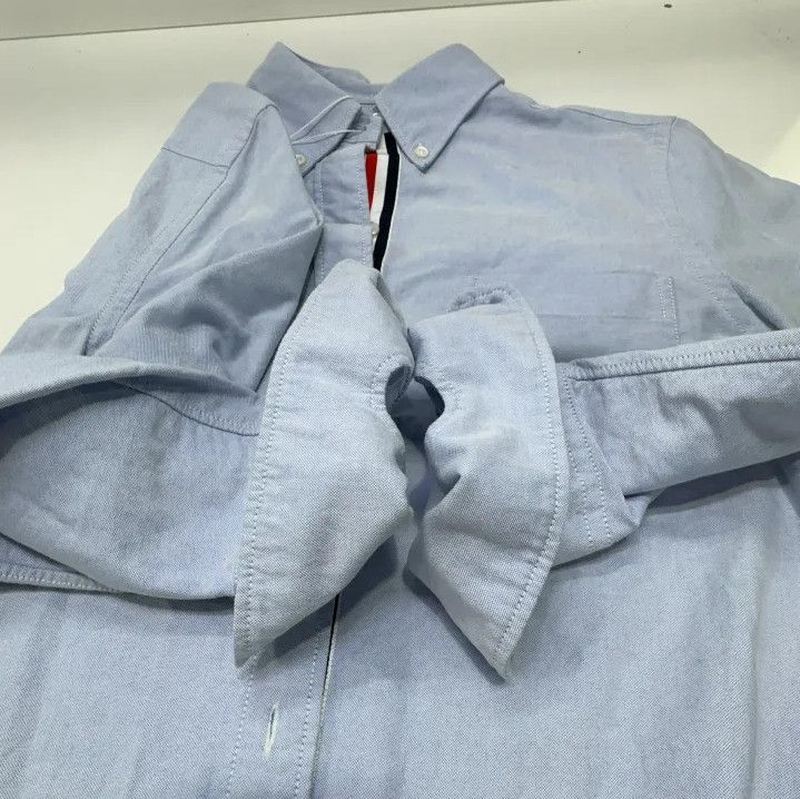 Thom Browne Thom Browne Casual Long Sleeve Shirt in Blue Size US M / EU 48-50 / 2 - 12 Thumbnail