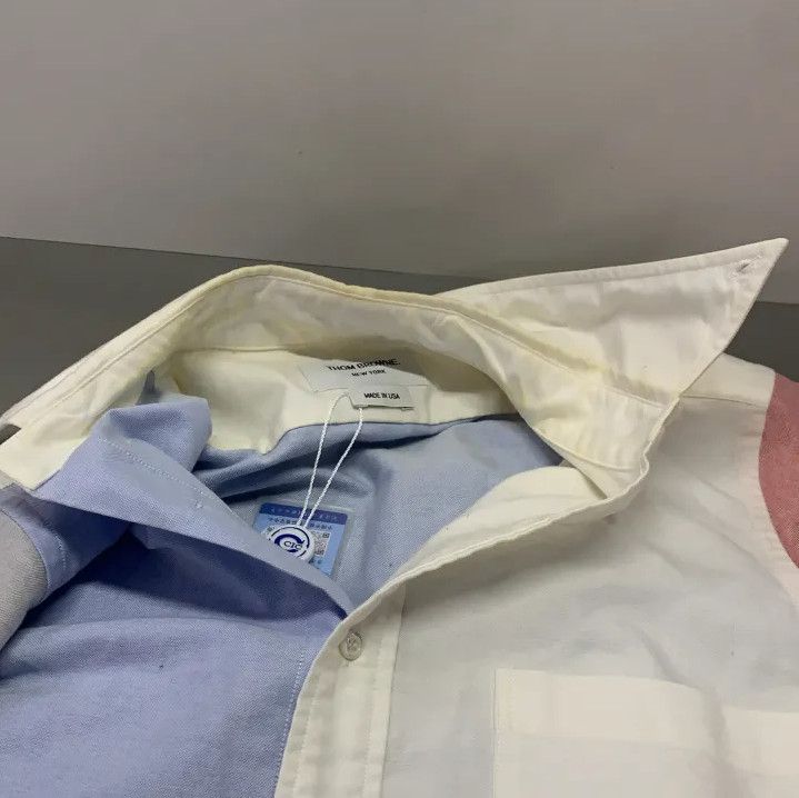 Thom Browne Thom Browne Color Blocked Embroidered Long Sleeve Shirt Size US S / EU 44-46 / 1 - 6 Thumbnail