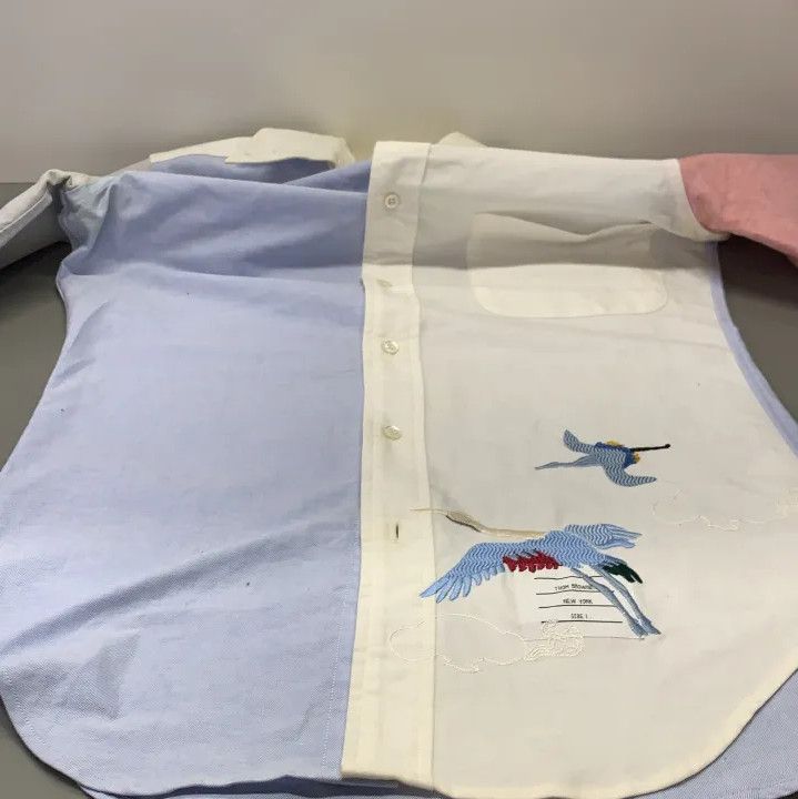 Thom Browne Thom Browne Color Blocked Embroidered Long Sleeve Shirt Size US S / EU 44-46 / 1 - 10 Thumbnail
