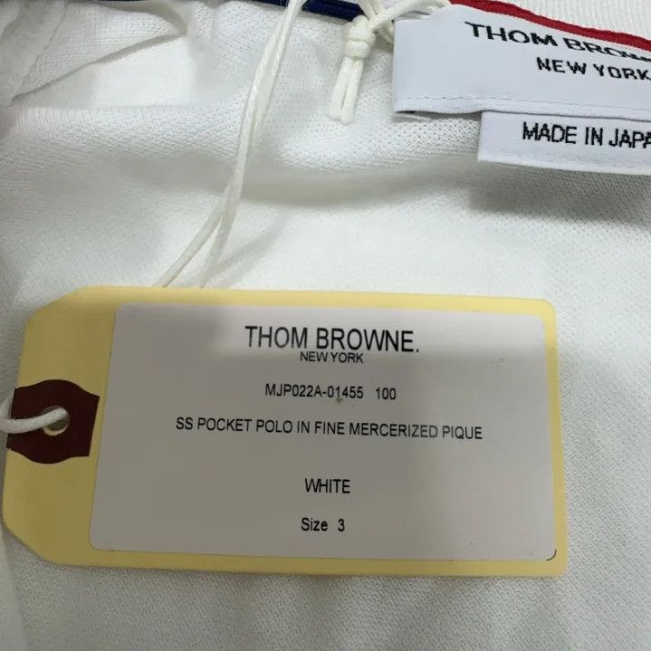 Thom Browne Thom Browne Classic White Men's Polo Shirt Size US M / EU 48-50 / 2 - 7 Thumbnail