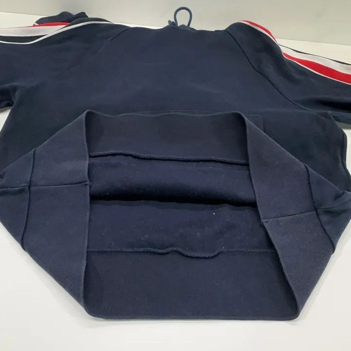 Thom Browne Thom Browne Navy Stripe Hooded Sweatshirt Size US L / EU 52-54 / 3 - 12 Thumbnail