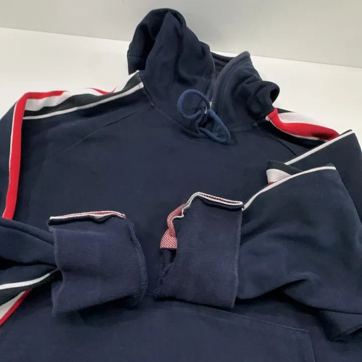 Thom Browne Thom Browne Navy Stripe Hooded Sweatshirt Size US L / EU 52-54 / 3 - 14 Thumbnail
