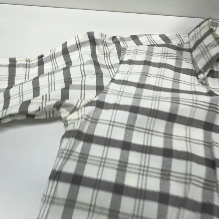 Thom Browne Thom Browne Gray and White Plaid Long Sleeve Shirt Size US S / EU 44-46 / 1 - 11 Thumbnail