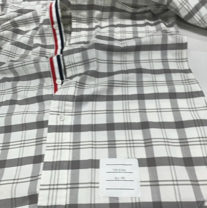 Thom Browne Thom Browne Gray and White Plaid Long Sleeve Shirt Size US S / EU 44-46 / 1 - 10 Thumbnail