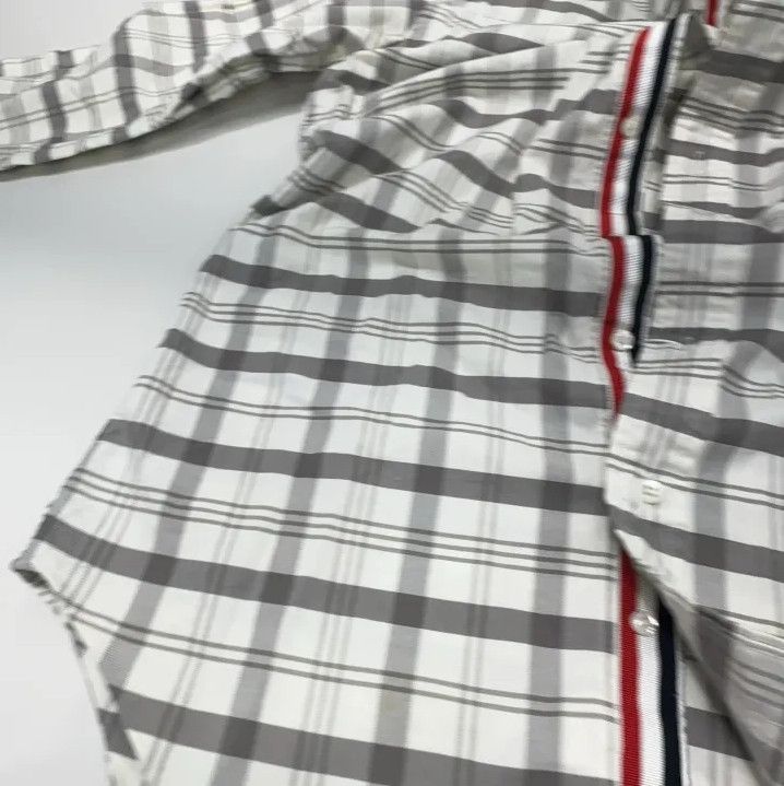 Thom Browne Thom Browne Gray and White Plaid Long Sleeve Shirt Size US S / EU 44-46 / 1 - 9 Thumbnail