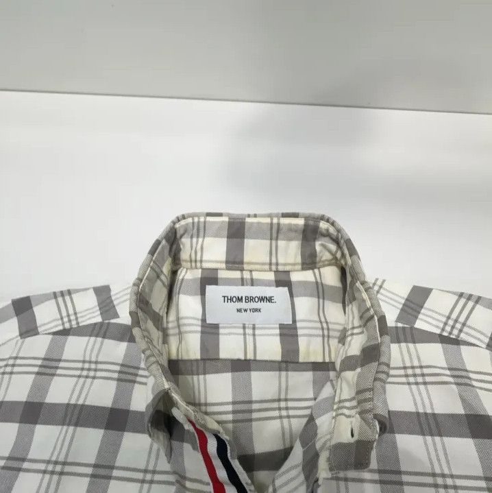 Thom Browne Thom Browne Gray and White Plaid Long Sleeve Shirt Size US S / EU 44-46 / 1 - 7 Thumbnail
