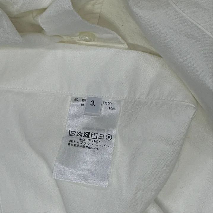 Thom Browne Thom Browne White Long Sleeve Button-Up Shirt Size US M / EU 48-50 / 2 - 2 Thumbnail