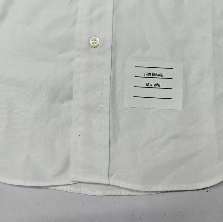 Thom Browne Thom Browne White Satin Long Sleeve Shirt Size US M / EU 48-50 / 2 - 8 Thumbnail