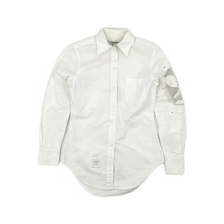 Thom Browne Thom Browne Long Sleeve Embroidered Shirt Size US M / EU 48-50 / 2 - 2 Thumbnail