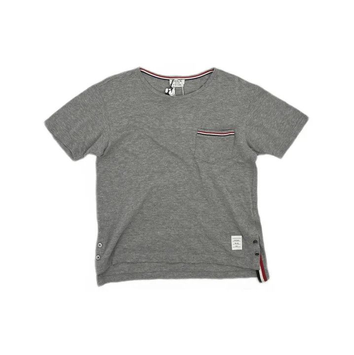 Thom Browne Thom Browne Gray Striped Pocket Short Sleeve T-Shirt Size US M / EU 48-50 / 2 - 2 Thumbnail