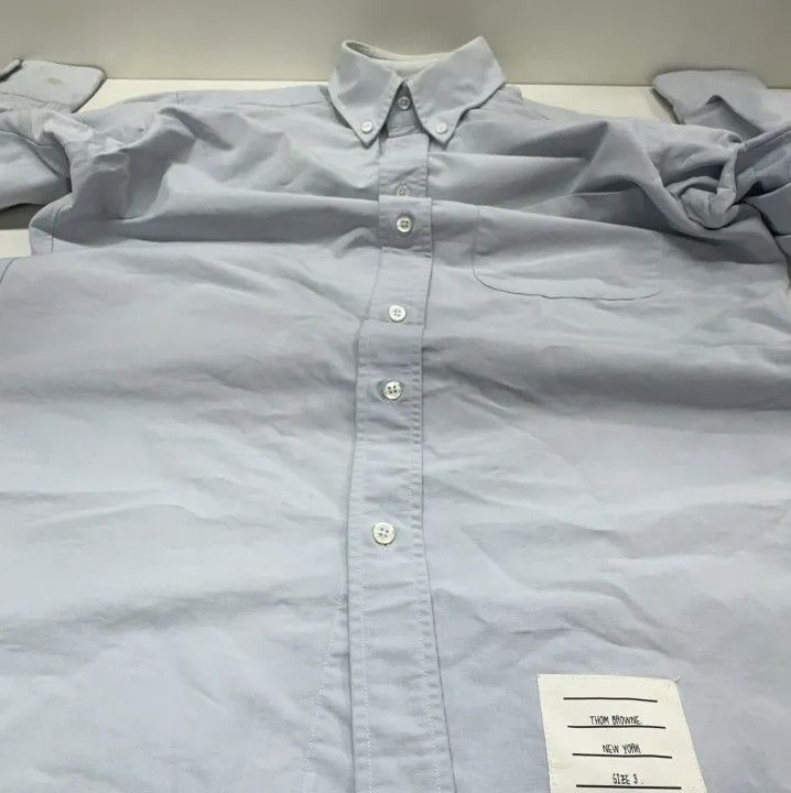 Thom Browne Thom Browne Satin Striped Long Sleeve Shirt Size US M / EU 48-50 / 2 - 8 Thumbnail