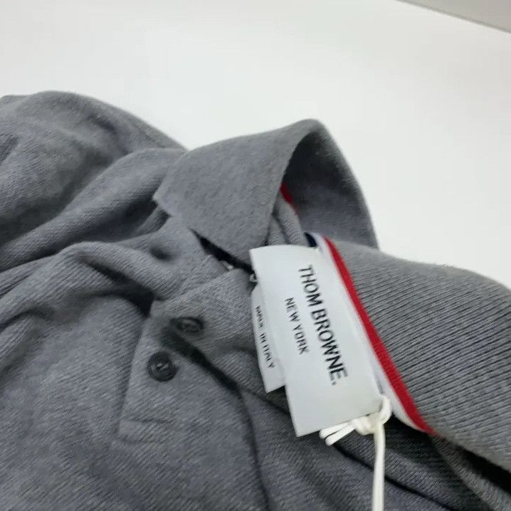 Thom Browne Thom Browne Gray Short Sleeve Polo Shirt Size US XS / EU 42 / 0 - 5 Thumbnail