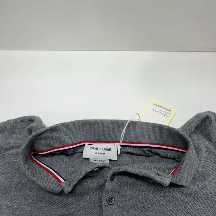 Thom Browne Thom Browne Gray Short Sleeve Polo Shirt Size US XS / EU 42 / 0 - 8 Thumbnail