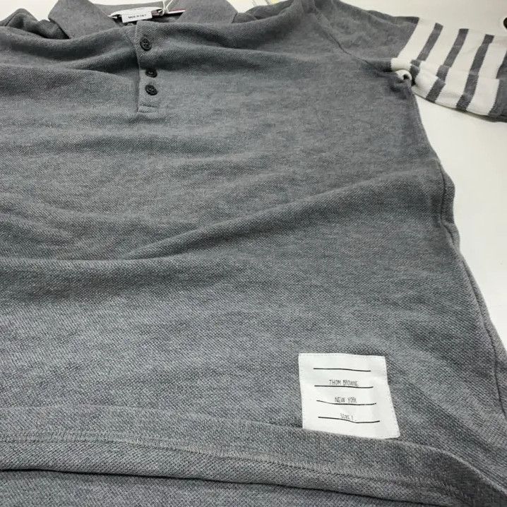 Thom Browne Thom Browne Gray Short Sleeve Polo Shirt Size US XS / EU 42 / 0 - 10 Thumbnail