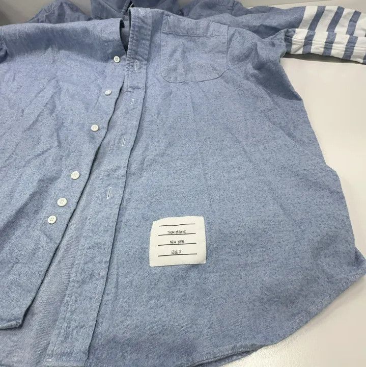 Thom Browne Thom Browne Classic Long Sleeve Button-Up Shirt Size US M / EU 48-50 / 2 - 7 Thumbnail