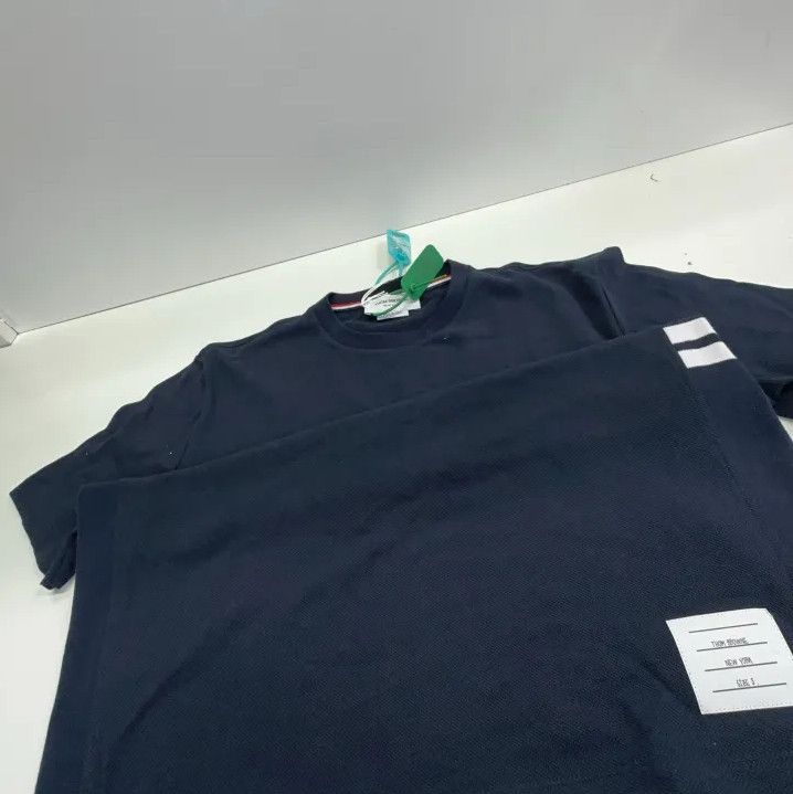 Thom Browne Thom Browne Navy Short Sleeve T-Shirt Size US M / EU 48-50 / 2 - 7 Thumbnail