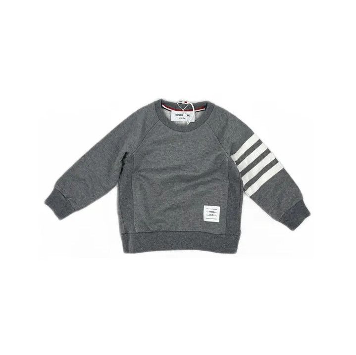 Thom Browne Thom Browne Gray Striped Kids Sweatshirt Size US S / EU 44-46 / 1 - 2 Thumbnail