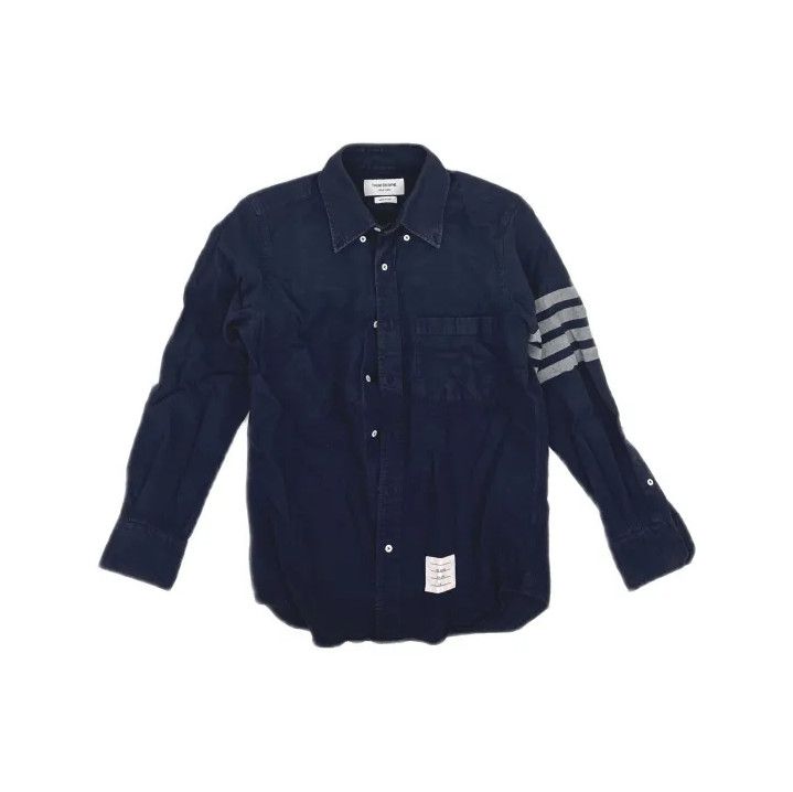 Thom Browne Thom Browne Classic Navy Long Sleeve Shirt Size US S / EU 44-46 / 1 - 2 Thumbnail