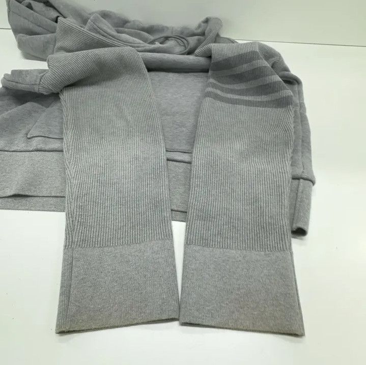 Thom Browne Thom Browne Gray Striped Hoodie for Men Size US M / EU 48-50 / 2 - 11 Thumbnail
