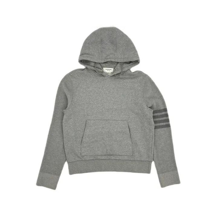 Thom Browne Thom Browne Gray Striped Hoodie for Men Size US M / EU 48-50 / 2 - 2 Thumbnail