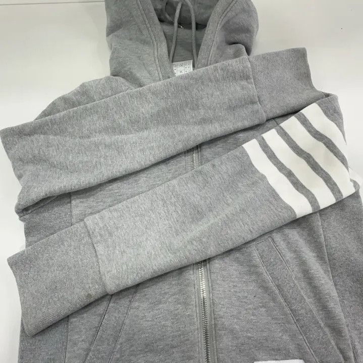Thom Browne Thom Browne Gray Classic Striped Hoodie Jacket Size US M / EU 48-50 / 2 - 12 Thumbnail