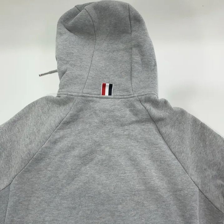 Thom Browne Thom Browne Gray Classic Striped Hoodie Jacket Size US M / EU 48-50 / 2 - 14 Thumbnail