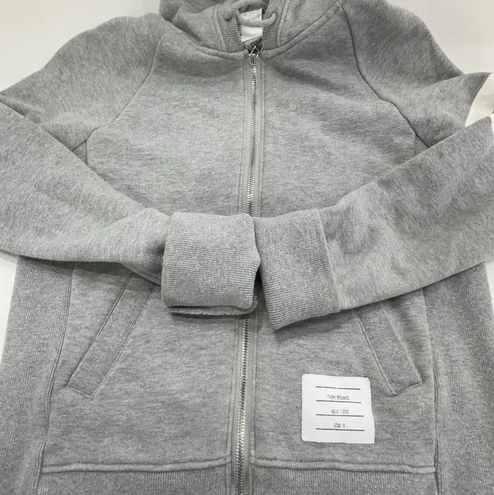 Thom Browne Thom Browne Gray Classic Striped Hoodie Jacket Size US M / EU 48-50 / 2 - 11 Thumbnail
