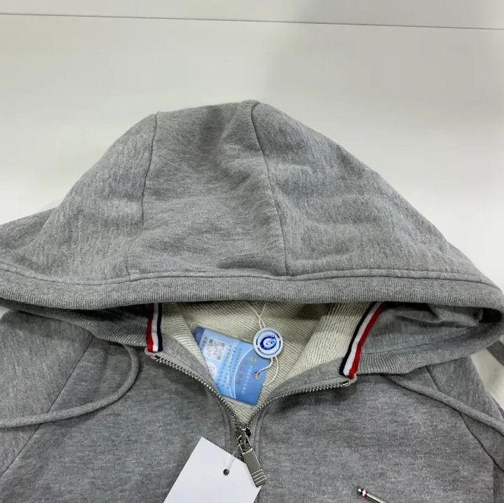 Thom Browne Thom Browne Gray Classic Striped Hoodie Jacket Size US M / EU 48-50 / 2 - 8 Thumbnail