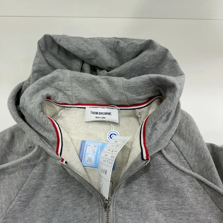 Thom Browne Thom Browne Gray Classic Striped Hoodie Jacket Size US M / EU 48-50 / 2 - 7 Thumbnail