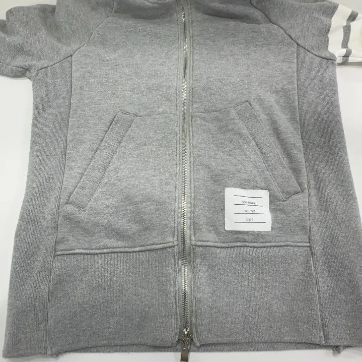 Thom Browne Thom Browne Gray Classic Striped Hoodie Jacket Size US M / EU 48-50 / 2 - 9 Thumbnail