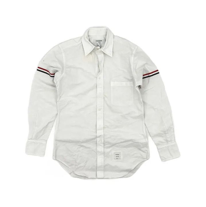 Thom Browne Thom Browne White Striped Long Sleeve Shirt Size US S / EU 44-46 / 1 - 2 Thumbnail