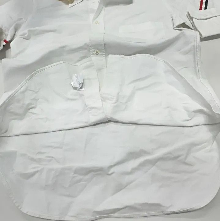 Thom Browne Thom Browne White Striped Long Sleeve Shirt Size US S / EU 44-46 / 1 - 11 Thumbnail