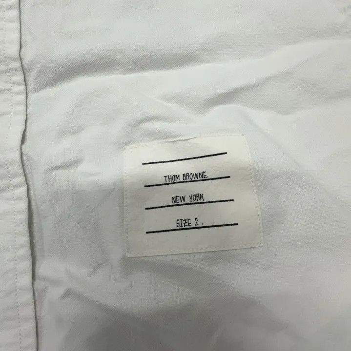 Thom Browne Thom Browne White Striped Long Sleeve Shirt Size US S / EU 44-46 / 1 - 4 Thumbnail