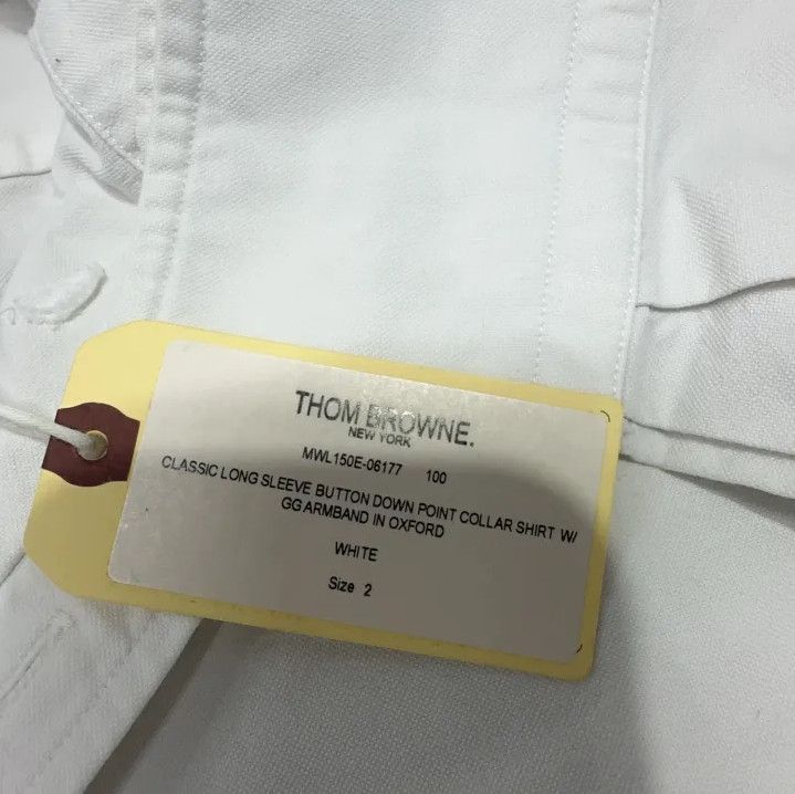 Thom Browne Thom Browne White Striped Long Sleeve Shirt Size US S / EU 44-46 / 1 - 5 Thumbnail