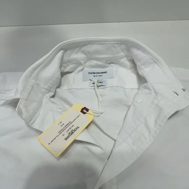 Thom Browne Thom Browne White Striped Long Sleeve Shirt Size US S / EU 44-46 / 1 - 8 Thumbnail