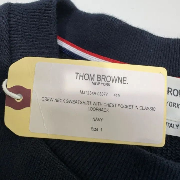 Thom Browne Thom Browne Navy Cotton Crew Neck Sweatshirt Size US S / EU 44-46 / 1 - 5 Thumbnail