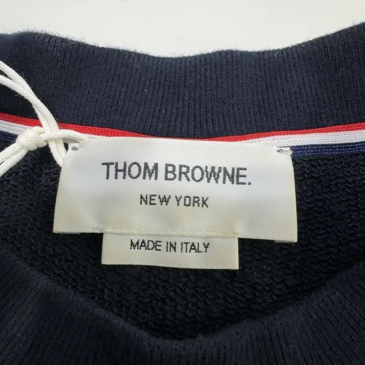 Thom Browne Thom Browne Navy Cotton Crew Neck Sweatshirt Size US S / EU 44-46 / 1 - 4 Thumbnail