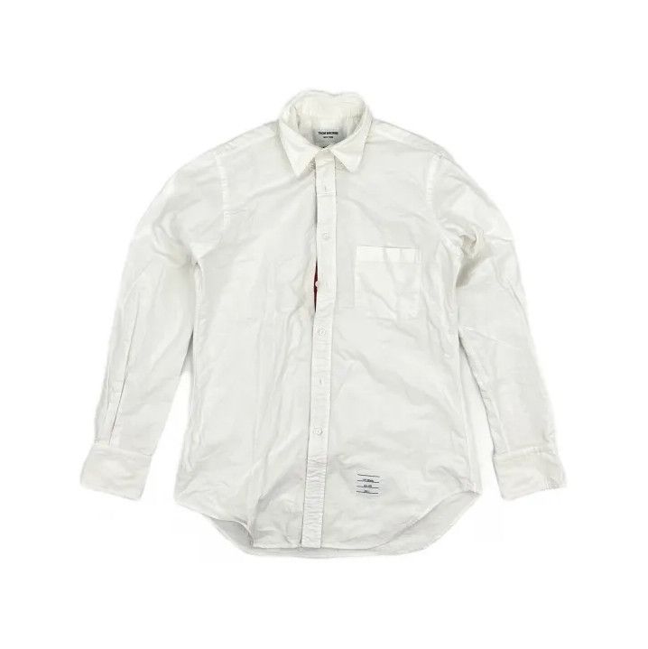 Thom Browne Thom Browne SS21 White Satin Oxford Shirt Size US S / EU 44-46 / 1 - 2 Thumbnail