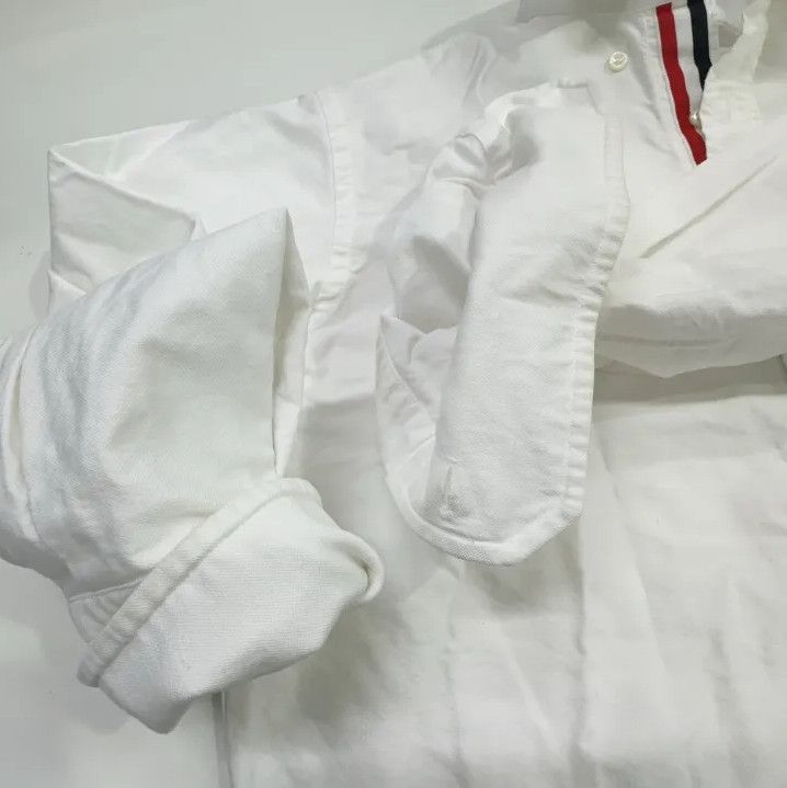 Thom Browne Thom Browne SS21 White Satin Oxford Shirt Size US S / EU 44-46 / 1 - 8 Thumbnail