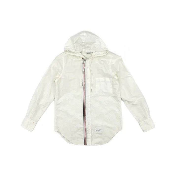 Thom Browne Thom Browne Hooded White Oxford Shirt Size US S / EU 44-46 / 1 - 2 Thumbnail